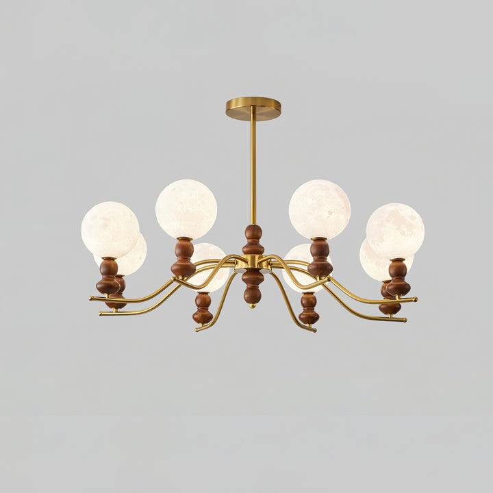 Moonlit Globe Glass Chandelier – Modern Ceiling Fixture