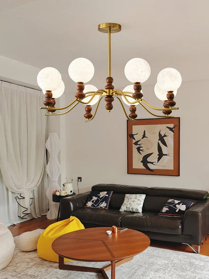 Moonlit Globe Glass Chandelier – Modern Ceiling Fixture