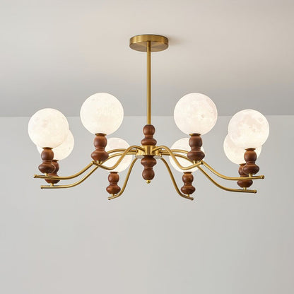 Moonlit Globe Glass Chandelier – Modern Ceiling Fixture