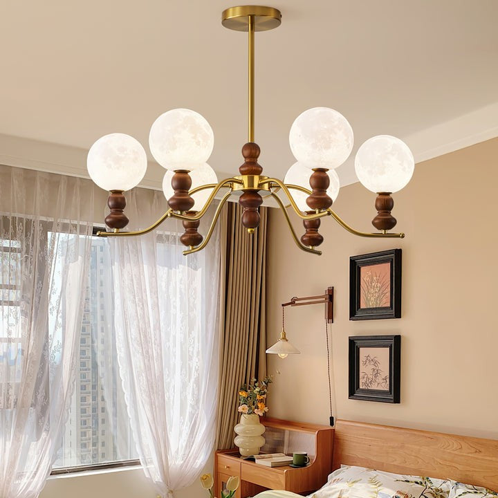 Moonlit Globe Glass Chandelier – Modern Ceiling Fixture