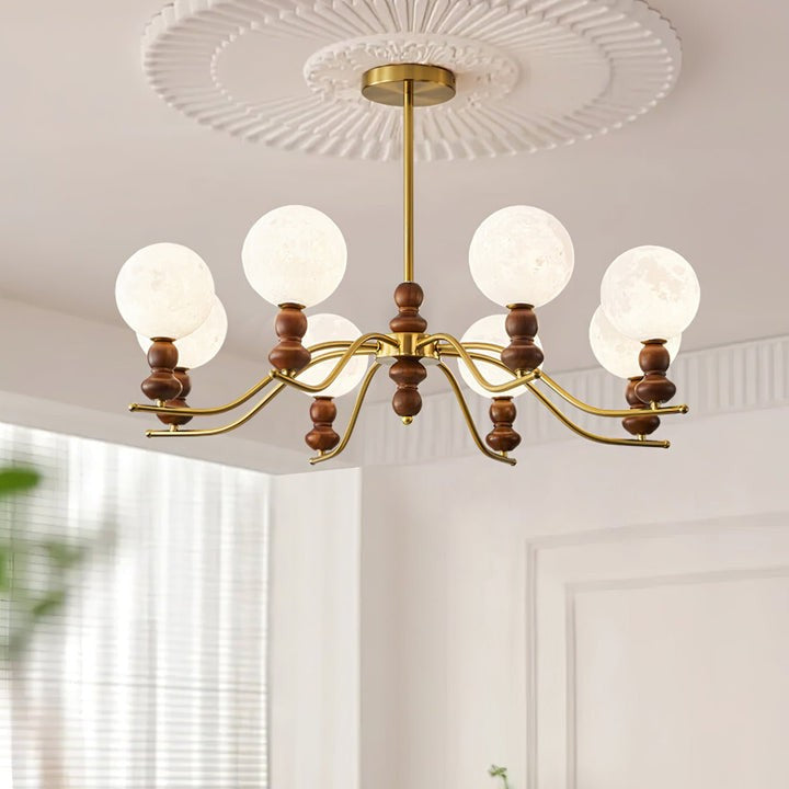 Moonlit Globe Glass Chandelier – Modern Ceiling Fixture