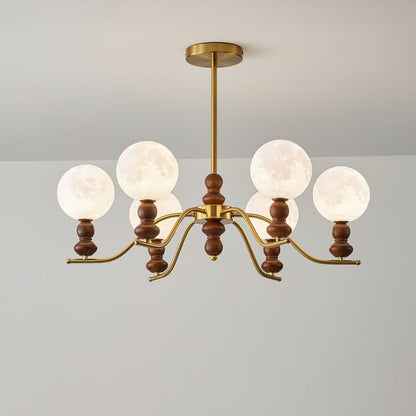Moonlit Globe Glass Chandelier – Modern Ceiling Fixture