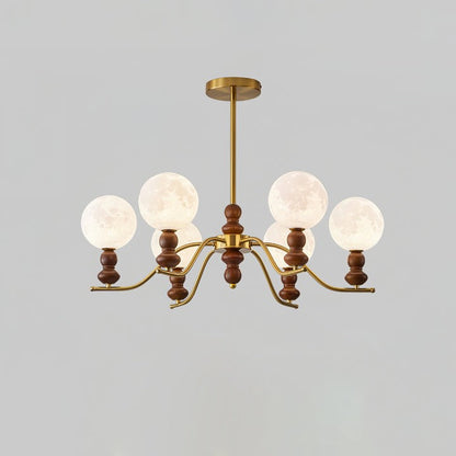Moonlit Globe Glass Chandelier – Modern Ceiling Fixture