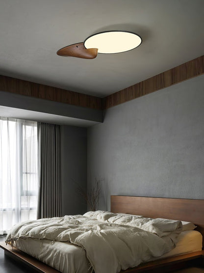 Mountain Peak LED Ceiling Light with Wood Accent