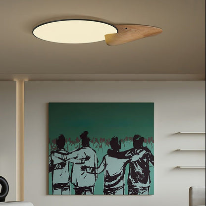 Mountain Peak LED Ceiling Light with Wood Accent