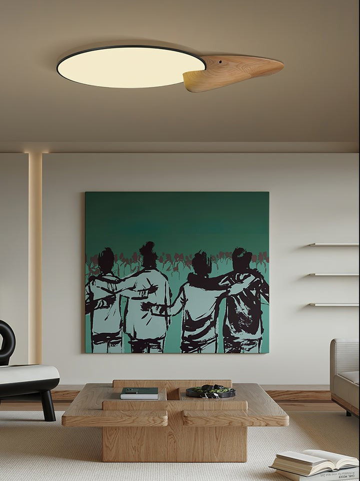 Mountain Peak LED Ceiling Light with Wood Accent