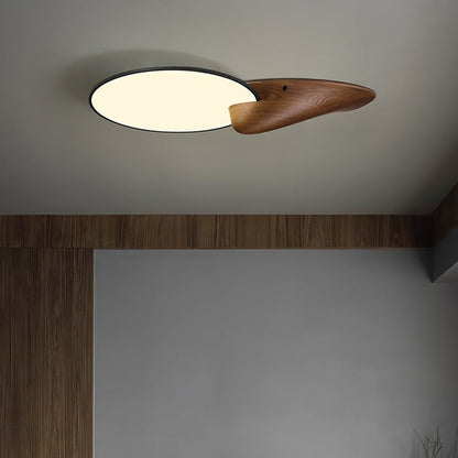 Mountain Peak LED Ceiling Light with Wood Accent