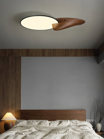 Mountain Peak LED Ceiling Light with Wood Accent