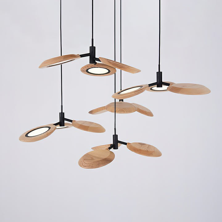 Natural Floating Wood LED Chandelier