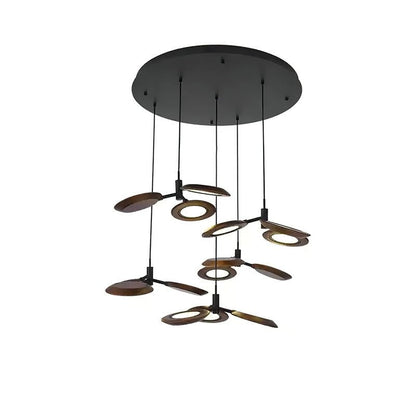 Natural Floating Wood LED Chandelier