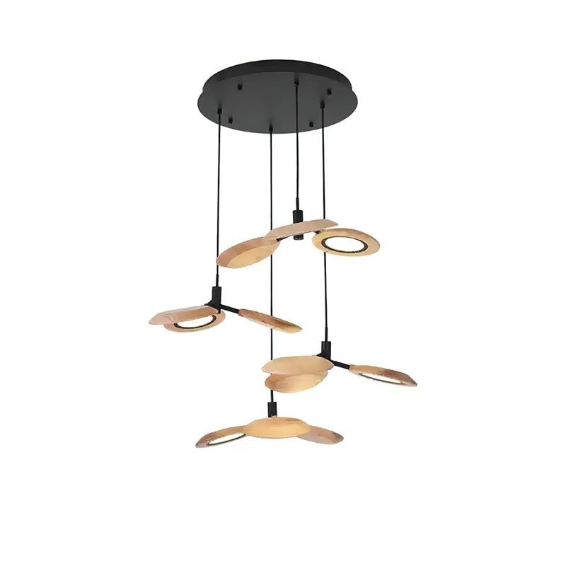 Natural Floating Wood LED Chandelier