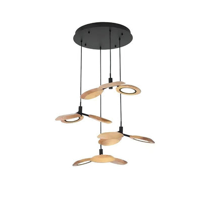 Natural Floating Wood LED Chandelier