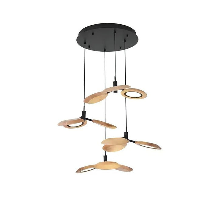 Natural Floating Wood LED Chandelier