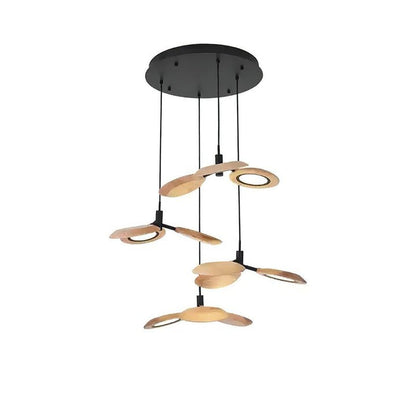 Natural Floating Wood LED Chandelier