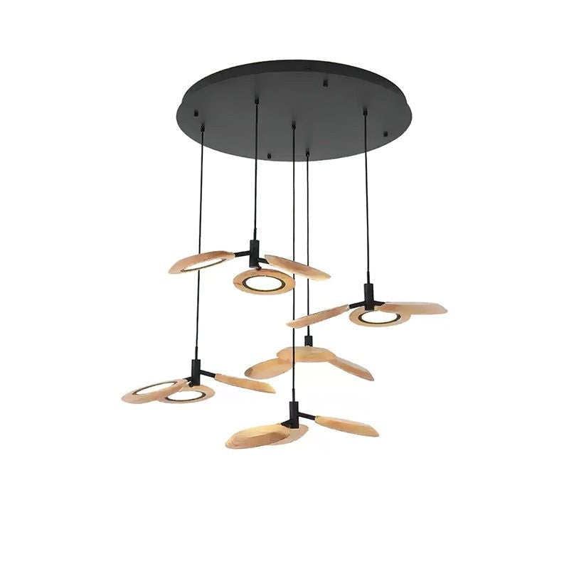 Natural Floating Wood LED Chandelier