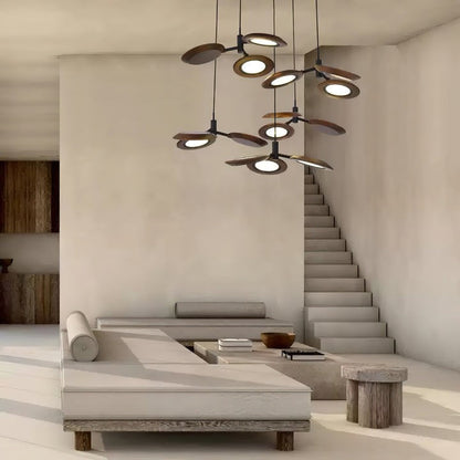 Natural Floating Wood LED Chandelier