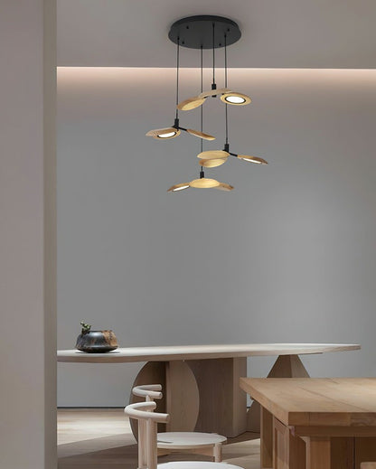 Natural Floating Wood LED Chandelier