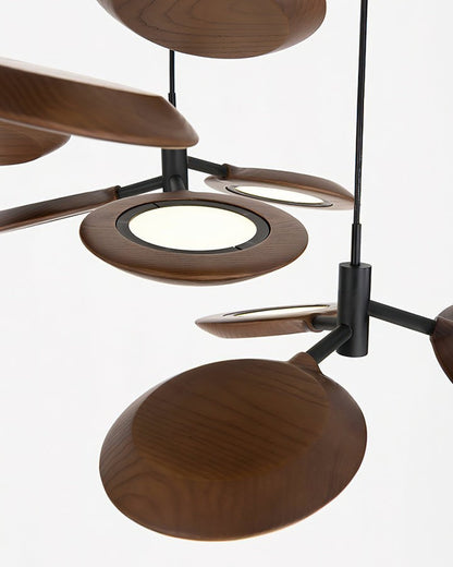 Natural Floating Wood LED Chandelier