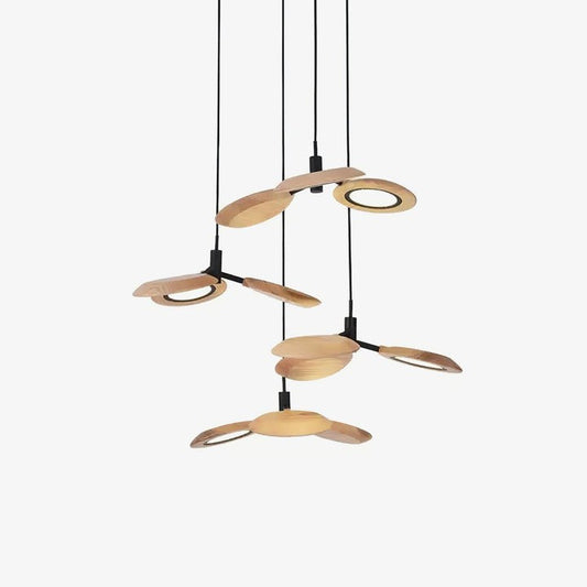 Natural Floating Wood LED Chandelier