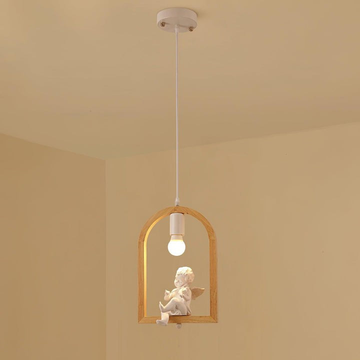 Nordic-Style Wooden &amp; Resin Bird Pendant Lamp