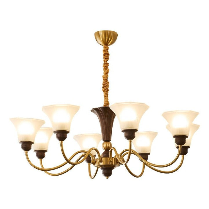 Octavia Modern Wood & Glass Chandelier - 6 & 8 Lights