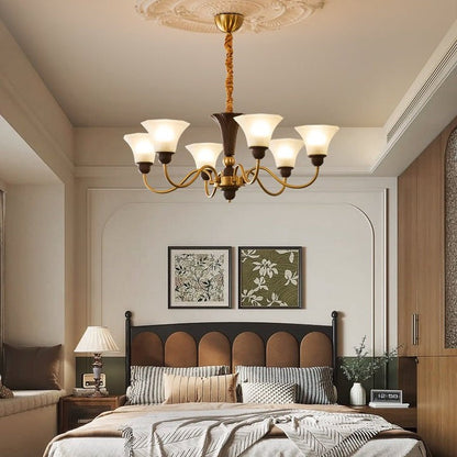 Octavia Modern Wood & Glass Chandelier - 6 & 8 Lights