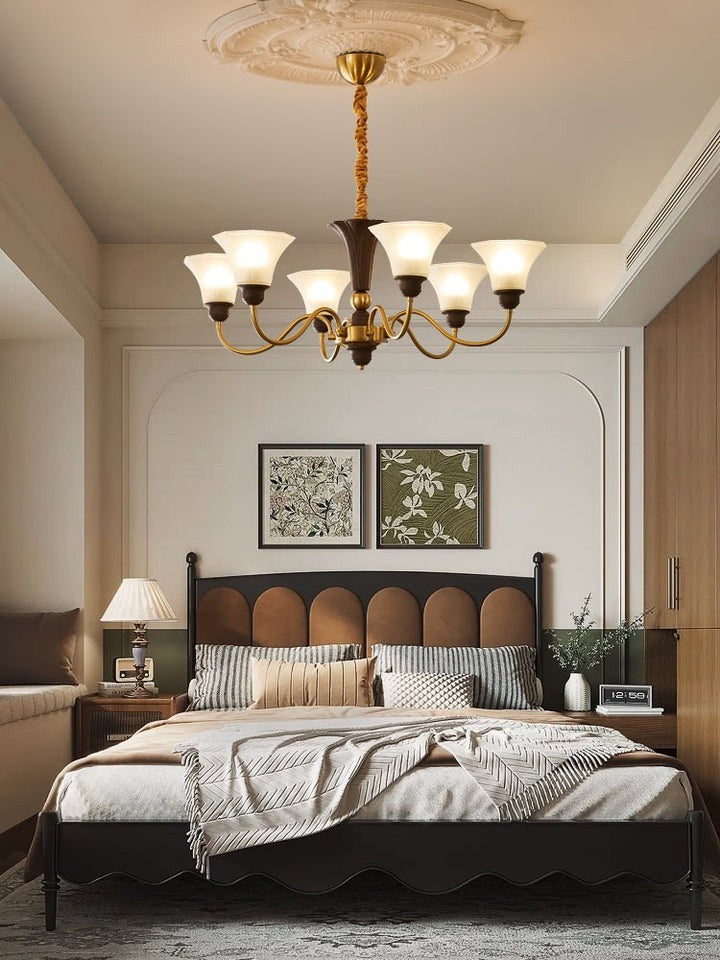 Octavia Modern Wood & Glass Chandelier - 6 & 8 Lights