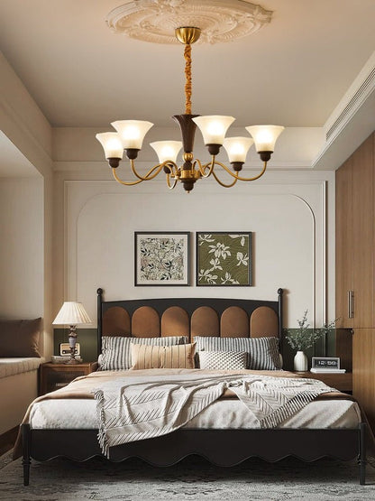 Octavia Modern Wood & Glass Chandelier - 6 & 8 Lights