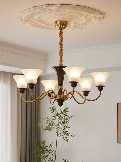 Octavia Modern Wood & Glass Chandelier - 6 & 8 Lights
