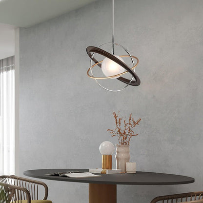 Orbital Ring Frosted Glass Pendant Light
