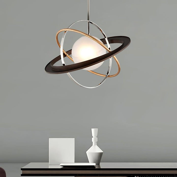 Orbital Ring Frosted Glass Pendant Light