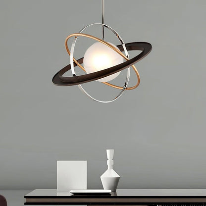 Orbital Ring Frosted Glass Pendant Light