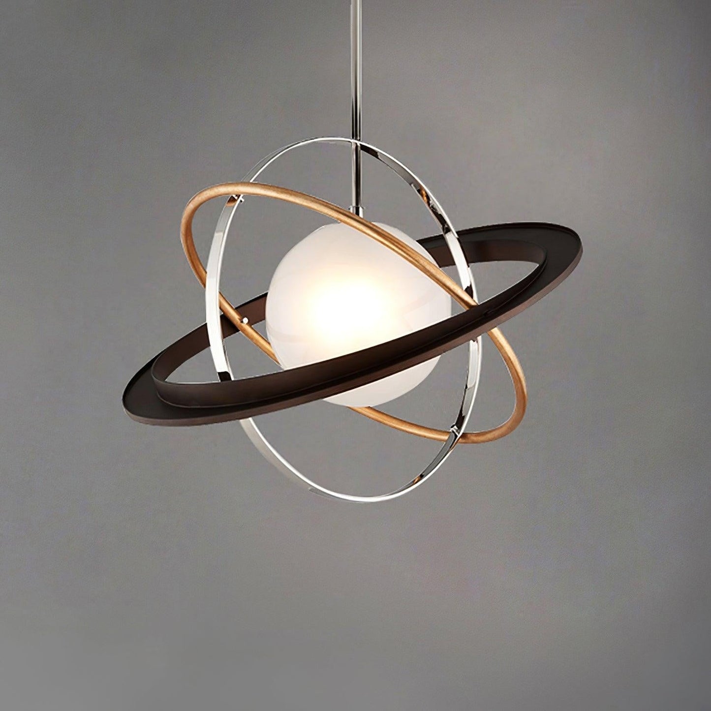 Orbital Ring Frosted Glass Pendant Light