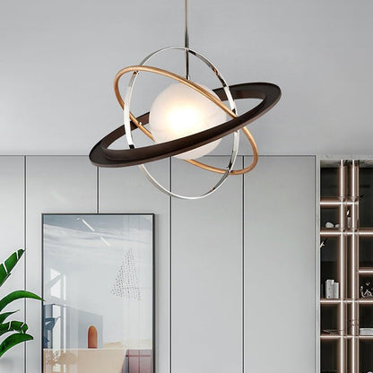 Orbital Ring Frosted Glass Pendant Light