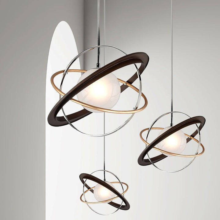 Orbital Ring Frosted Glass Pendant Light