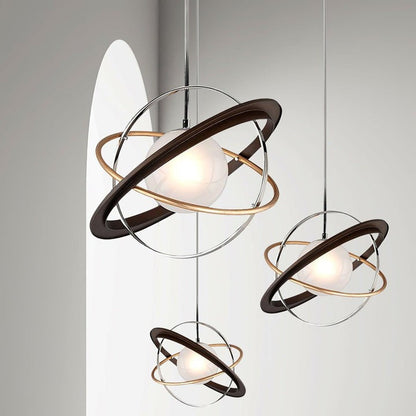 Orbital Ring Frosted Glass Pendant Light