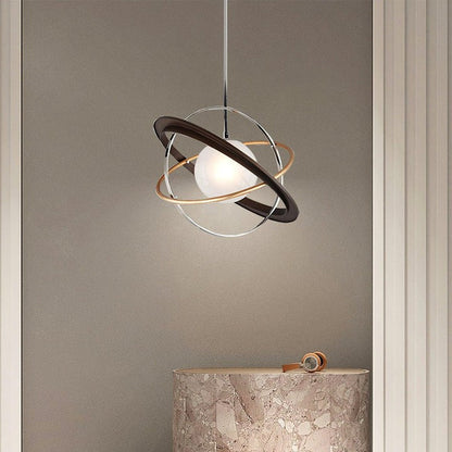 Orbital Ring Frosted Glass Pendant Light