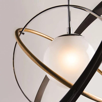 Orbital Ring Frosted Glass Pendant Light