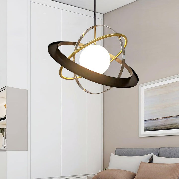 Orbital Ring Frosted Glass Pendant Light