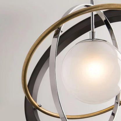Orbital Ring Frosted Glass Pendant Light