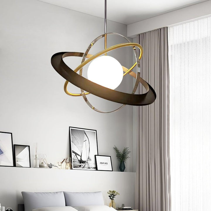 Orbital Ring Frosted Glass Pendant Light