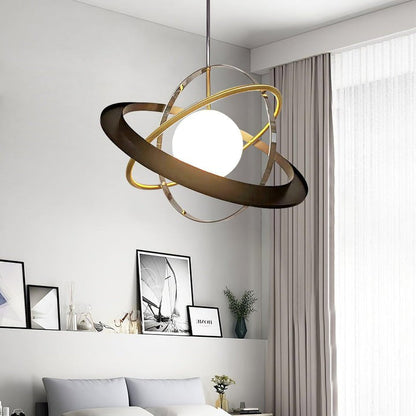 Orbital Ring Frosted Glass Pendant Light