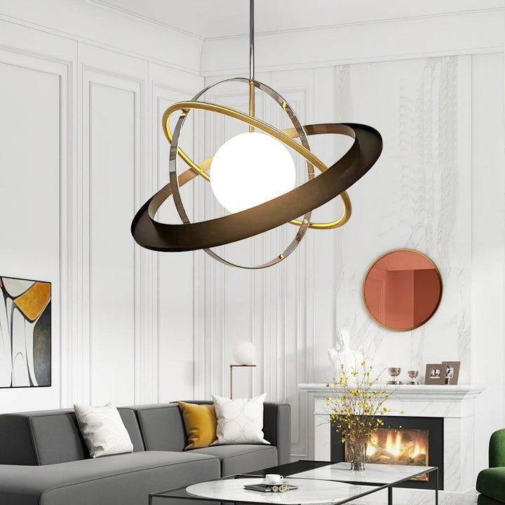 Orbital Ring Frosted Glass Pendant Light