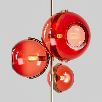 Organic Bloom Red Glass Ceiling Chandelier