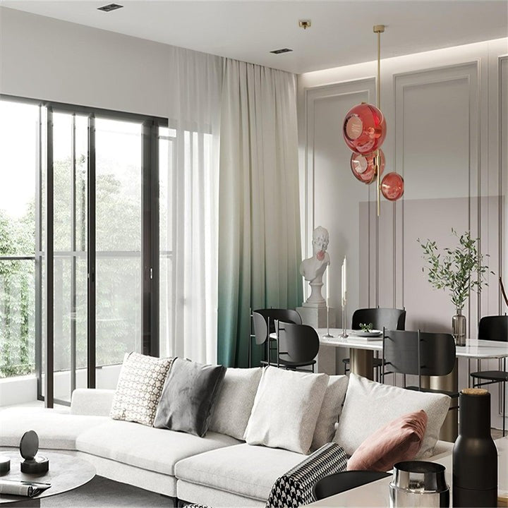 Organic Bloom Red Glass Ceiling Chandelier
