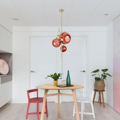 Organic Bloom Red Glass Ceiling Chandelier