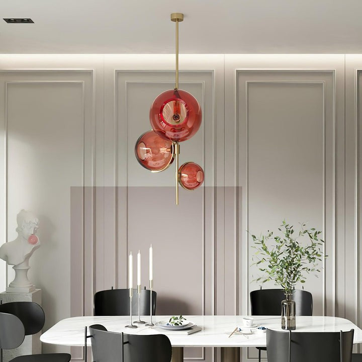 Organic Bloom Red Glass Ceiling Chandelier