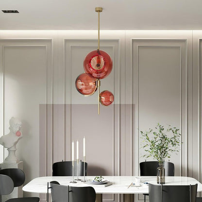 Organic Bloom Red Glass Ceiling Chandelier