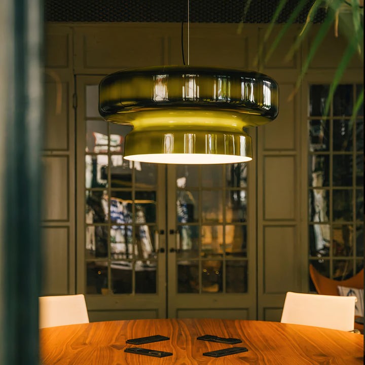Organic Blown Glass Dome Pendant Light