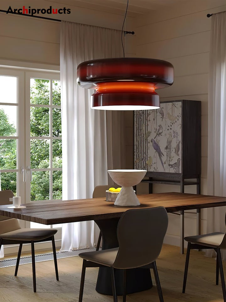 Organic Blown Glass Dome Pendant Light